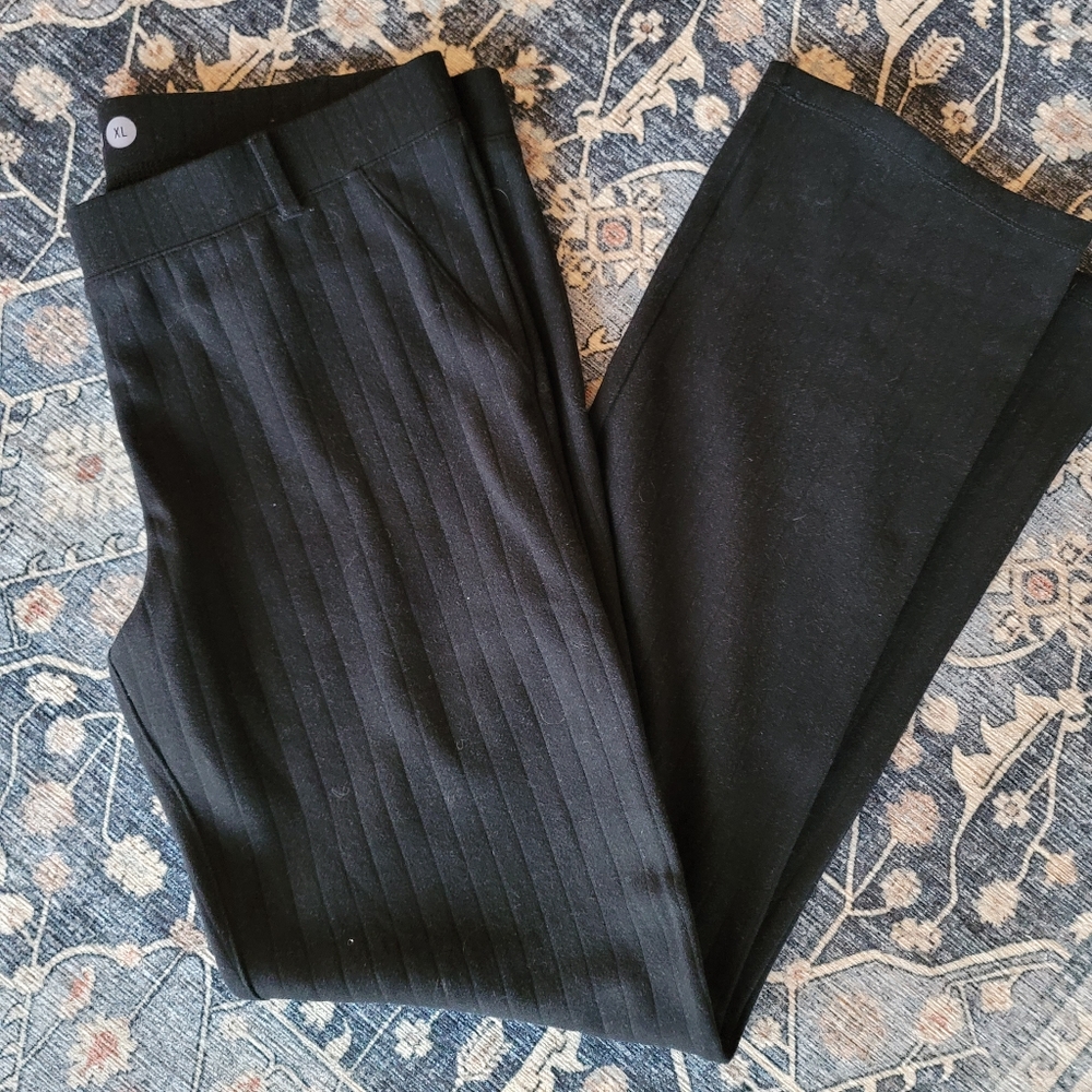 Betabrand Black Pinstripe Pants